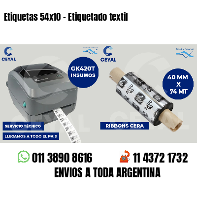 Etiquetas 54x10 - Etiquetado textil
