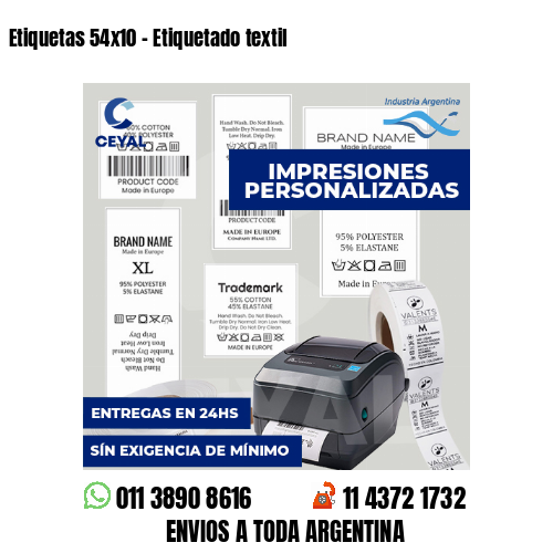 Etiquetas 54x10 - Etiquetado textil