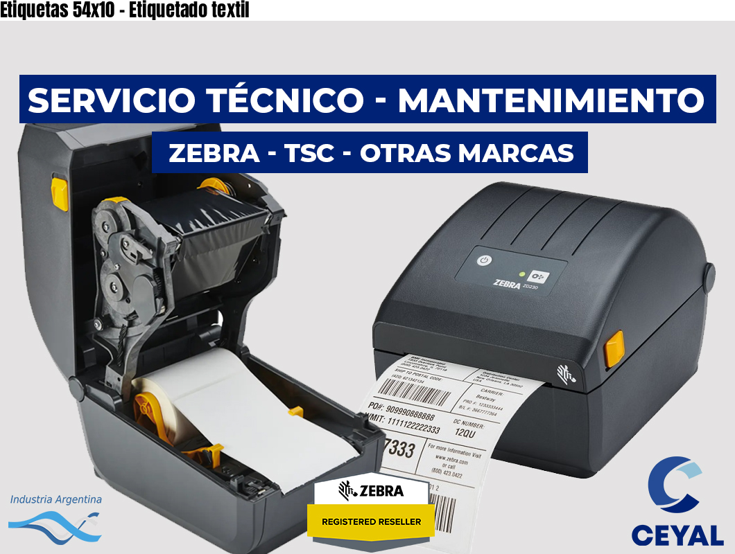 Etiquetas 54x10 - Etiquetado textil