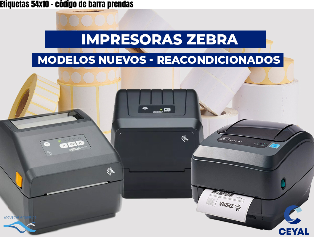 Etiquetas 54x10 - código de barra prendas