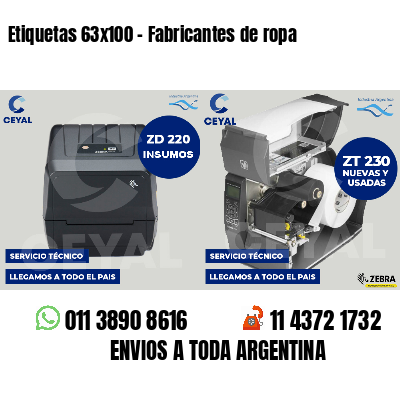 Etiquetas 63x100 - Fabricantes de ropa