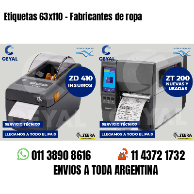 Etiquetas 63x110 - Fabricantes de ropa
