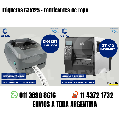 Etiquetas 63x125 - Fabricantes de ropa