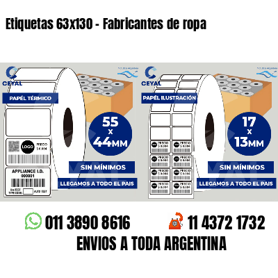 Etiquetas 63x130 - Fabricantes de ropa