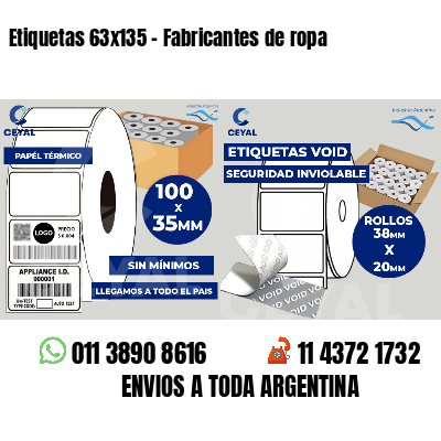 Etiquetas 63x135 - Fabricantes de ropa
