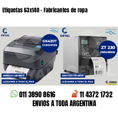 Etiquetas 63x140 - Fabricantes de ropa