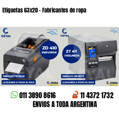 Etiquetas 63x20 - Fabricantes de ropa