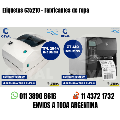 Etiquetas 63x210 - Fabricantes de ropa