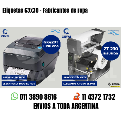 Etiquetas 63x30 - Fabricantes de ropa