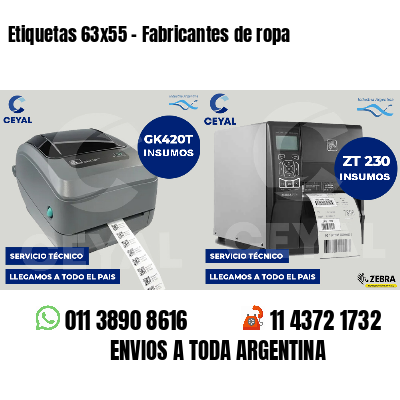 Etiquetas 63x55 - Fabricantes de ropa