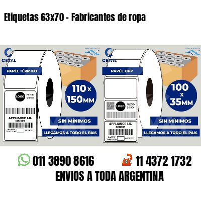 Etiquetas 63x70 - Fabricantes de ropa