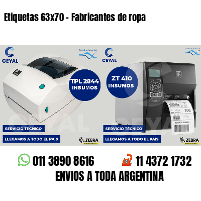 Etiquetas 63x70 - Fabricantes de ropa