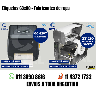Etiquetas 63x80 - Fabricantes de ropa