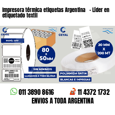 Impresora térmica etiquetas Argentina   - Líder en etiquetado textil