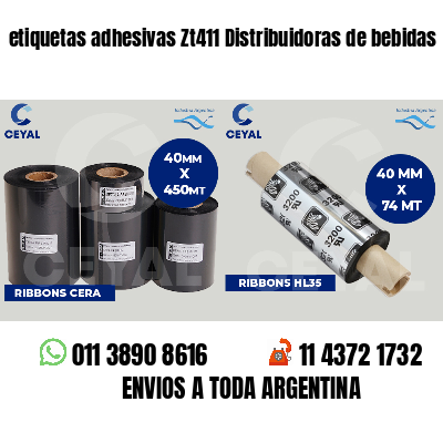 etiquetas adhesivas Zt411 Distribuidoras de bebidas