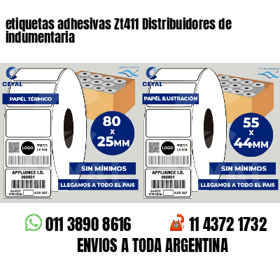 etiquetas adhesivas Zt411 Distribuidores de indumentaria