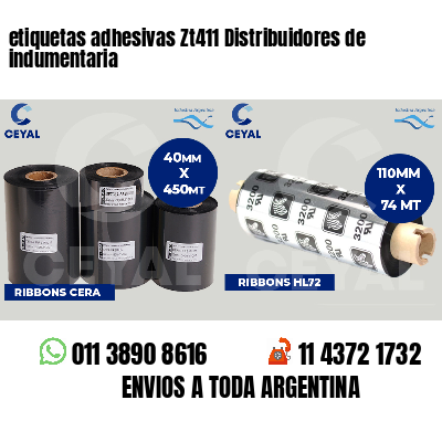 etiquetas adhesivas Zt411 Distribuidores de indumentaria