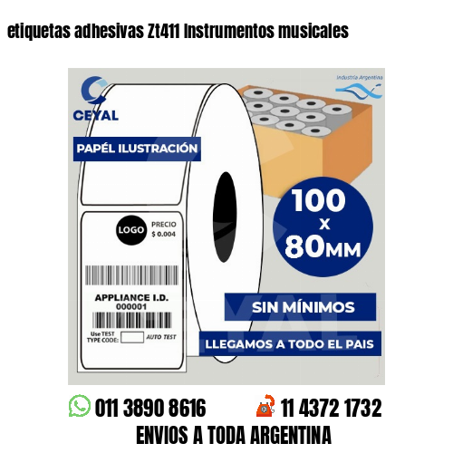 etiquetas adhesivas Zt411 Instrumentos musicales