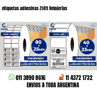 etiquetas adhesivas Zt411 Relojerías