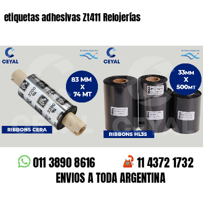 etiquetas adhesivas Zt411 Relojerías
