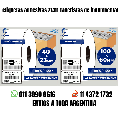 etiquetas adhesivas Zt411 Talleristas de indumnentaria