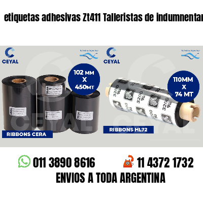 etiquetas adhesivas Zt411 Talleristas de indumnentaria
