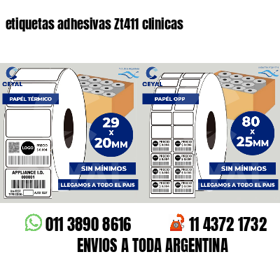 etiquetas adhesivas Zt411 clinicas