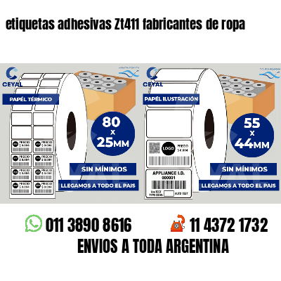 etiquetas adhesivas Zt411 fabricantes de ropa