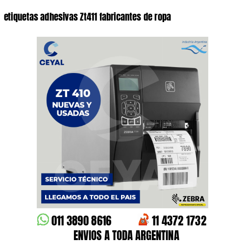 etiquetas adhesivas Zt411 fabricantes de ropa