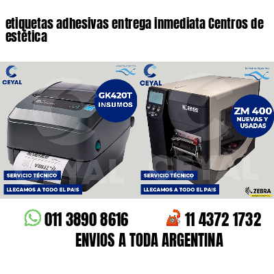 etiquetas adhesivas entrega inmediata Centros de estética