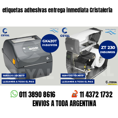 etiquetas adhesivas entrega inmediata Cristalería