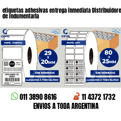 etiquetas adhesivas entrega inmediata Distribuidores de indumentaria