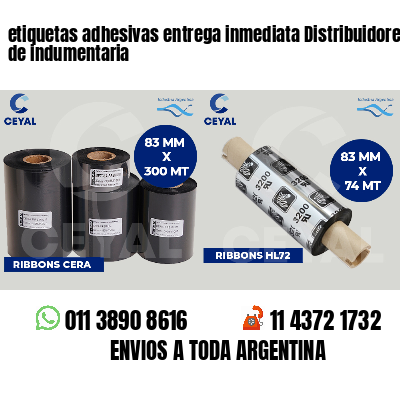etiquetas adhesivas entrega inmediata Distribuidores de indumentaria