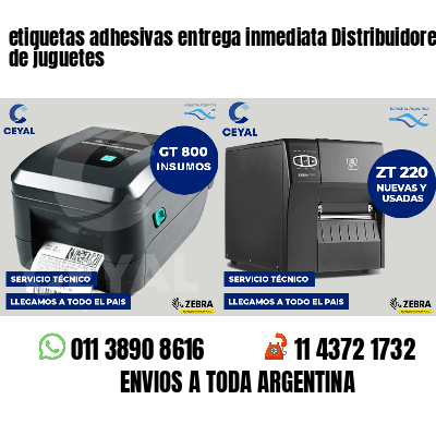 etiquetas adhesivas entrega inmediata Distribuidores de juguetes