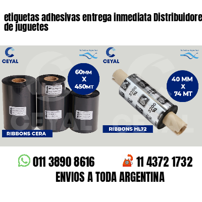 etiquetas adhesivas entrega inmediata Distribuidores de juguetes