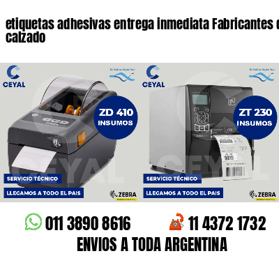 etiquetas adhesivas entrega inmediata Fabricantes de calzado