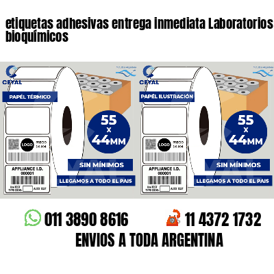 etiquetas adhesivas entrega inmediata Laboratorios bioquímicos