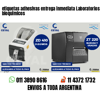 etiquetas adhesivas entrega inmediata Laboratorios bioquímicos