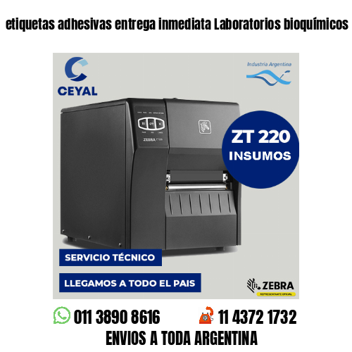 etiquetas adhesivas entrega inmediata Laboratorios bioquímicos