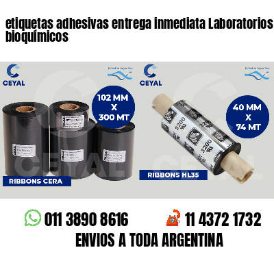 etiquetas adhesivas entrega inmediata Laboratorios bioquímicos