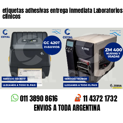 etiquetas adhesivas entrega inmediata Laboratorios clínicos