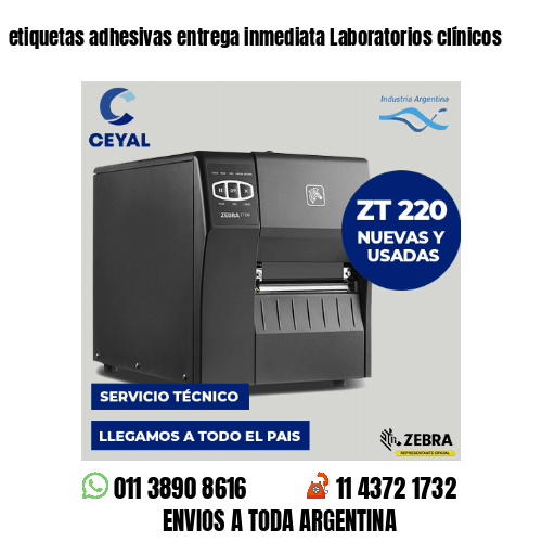 etiquetas adhesivas entrega inmediata Laboratorios clínicos