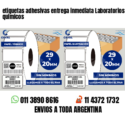 etiquetas adhesivas entrega inmediata Laboratorios químicos