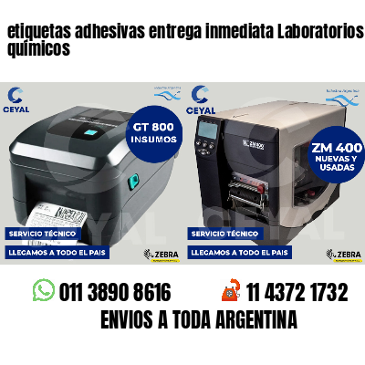 etiquetas adhesivas entrega inmediata Laboratorios químicos