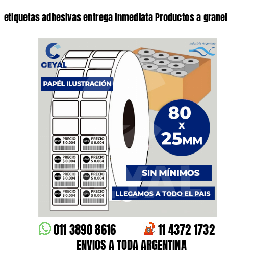 etiquetas adhesivas entrega inmediata Productos a granel