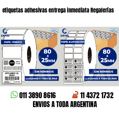 etiquetas adhesivas entrega inmediata Regalerías