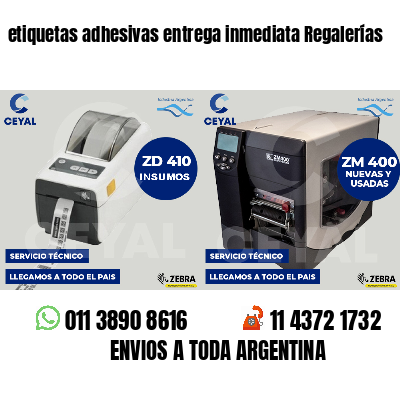 etiquetas adhesivas entrega inmediata Regalerías