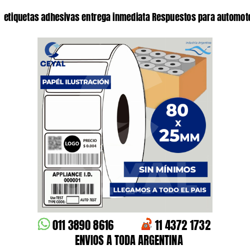 etiquetas adhesivas entrega inmediata Respuestos para automotores