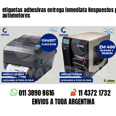 etiquetas adhesivas entrega inmediata Respuestos para automotores