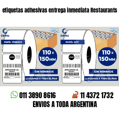 etiquetas adhesivas entrega inmediata Restaurants